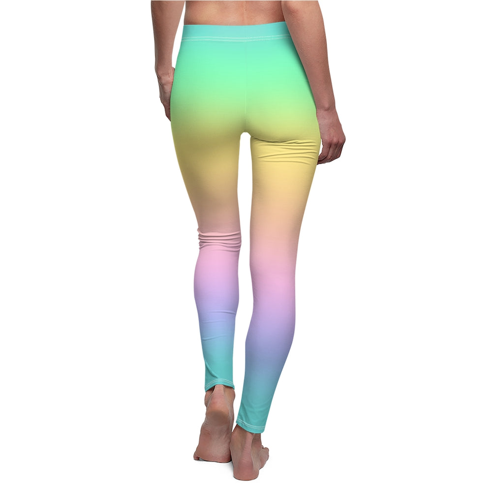 back of the soft rainbow cotton leggings