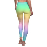 back of the soft rainbow cotton leggings