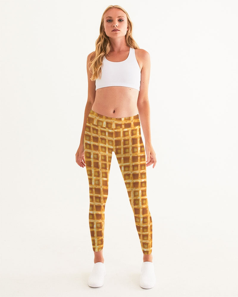 candy waffle pattern print stretch leggings