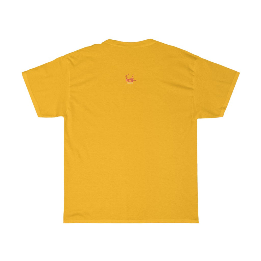 yellow heavy cotton tshirt from the juicy fruits collection with small Freaky iconic logo print on the back